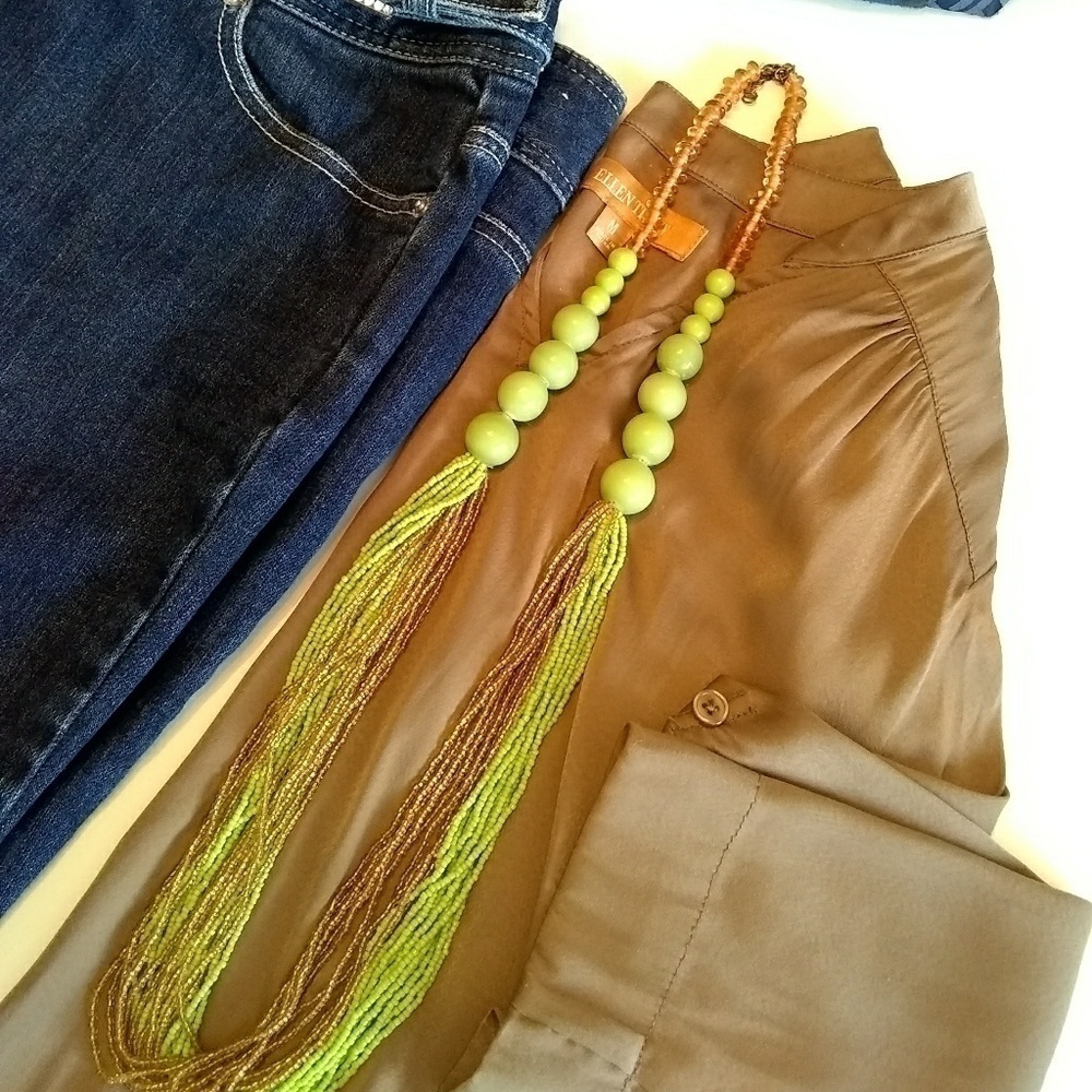 Jade Green Beaded‎ Statement Necklace women's